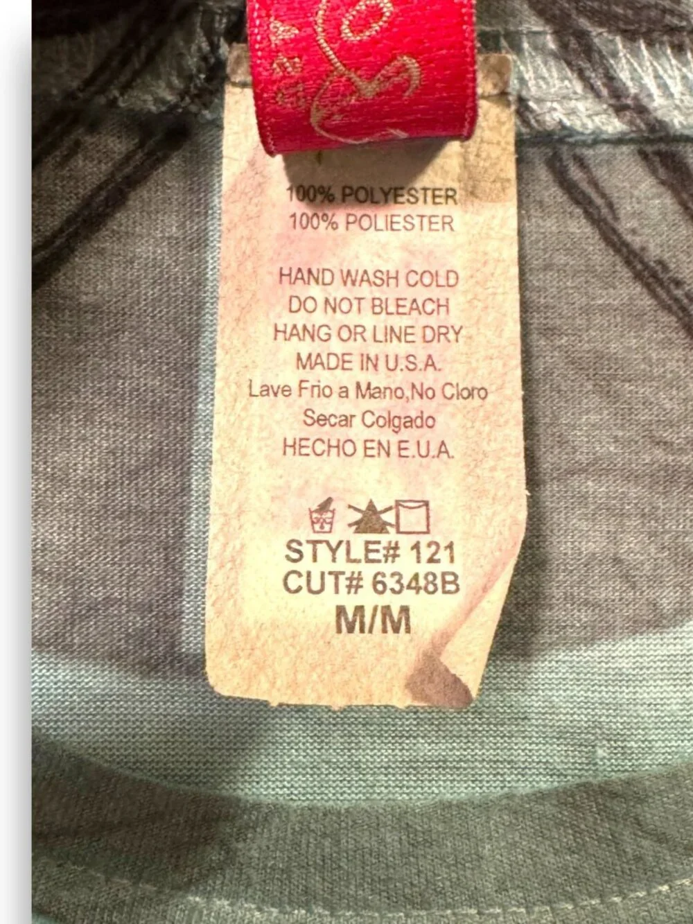 R. Rouge USA Y2K Style Teal Graphic Wing Top Rhinestone Accents Size Medium Fits - Picture 8 of 8